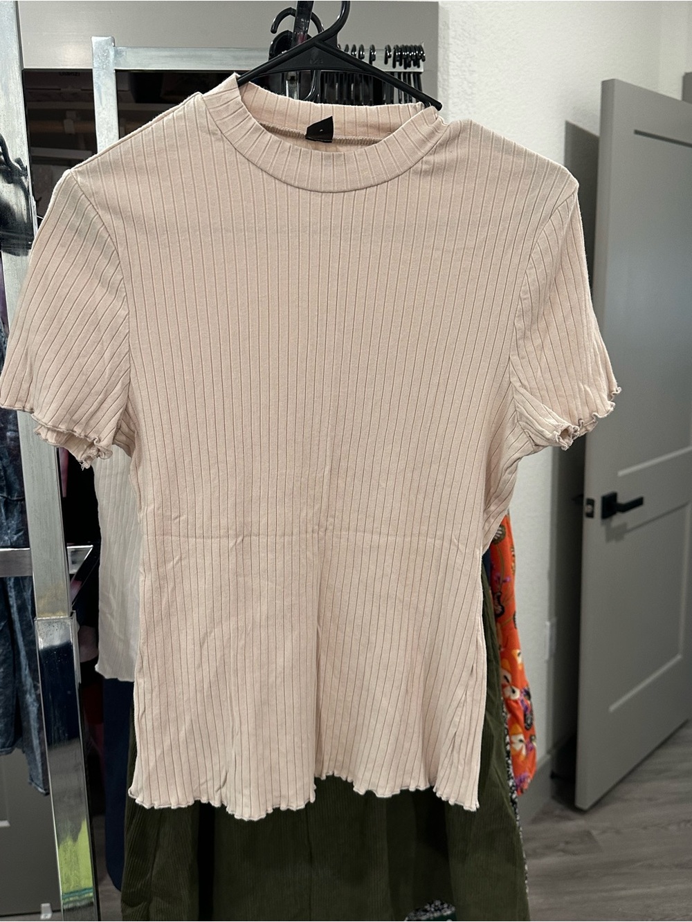 SHEIN Ribbed Short Sleeve Top